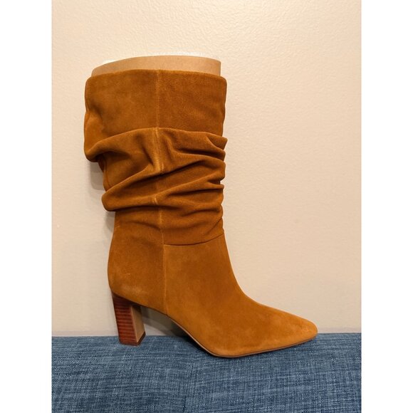 Vince Camuto Shoes - Vince Camuto Skylar Brown Suede Slouch Boots For Women Size 7.5